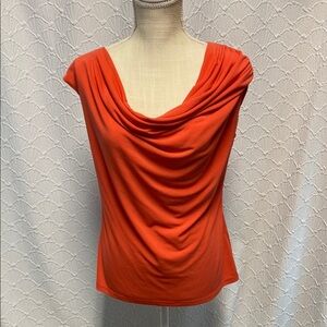 Sunny Leigh‎ size XS Elegant coral Orange Drape Neck sleeveless business casual